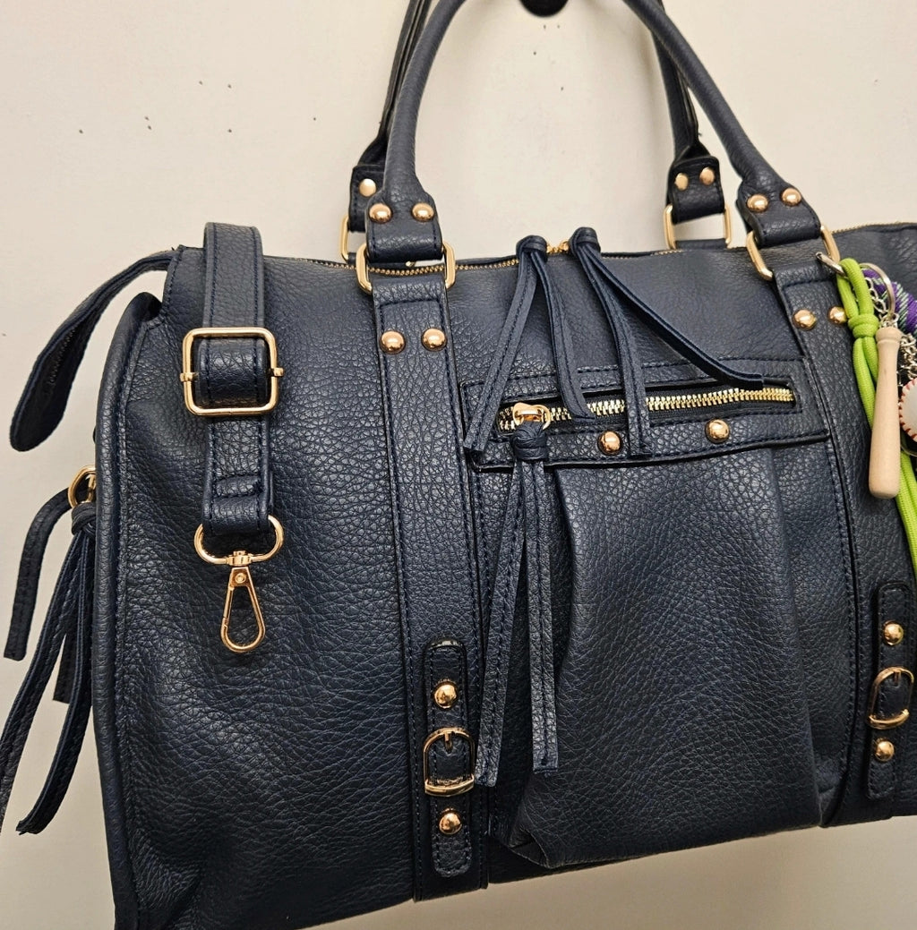 Grand Sac à main SemiliCuir Bleu Marine Femme Grande Capacité Fourre-Tout