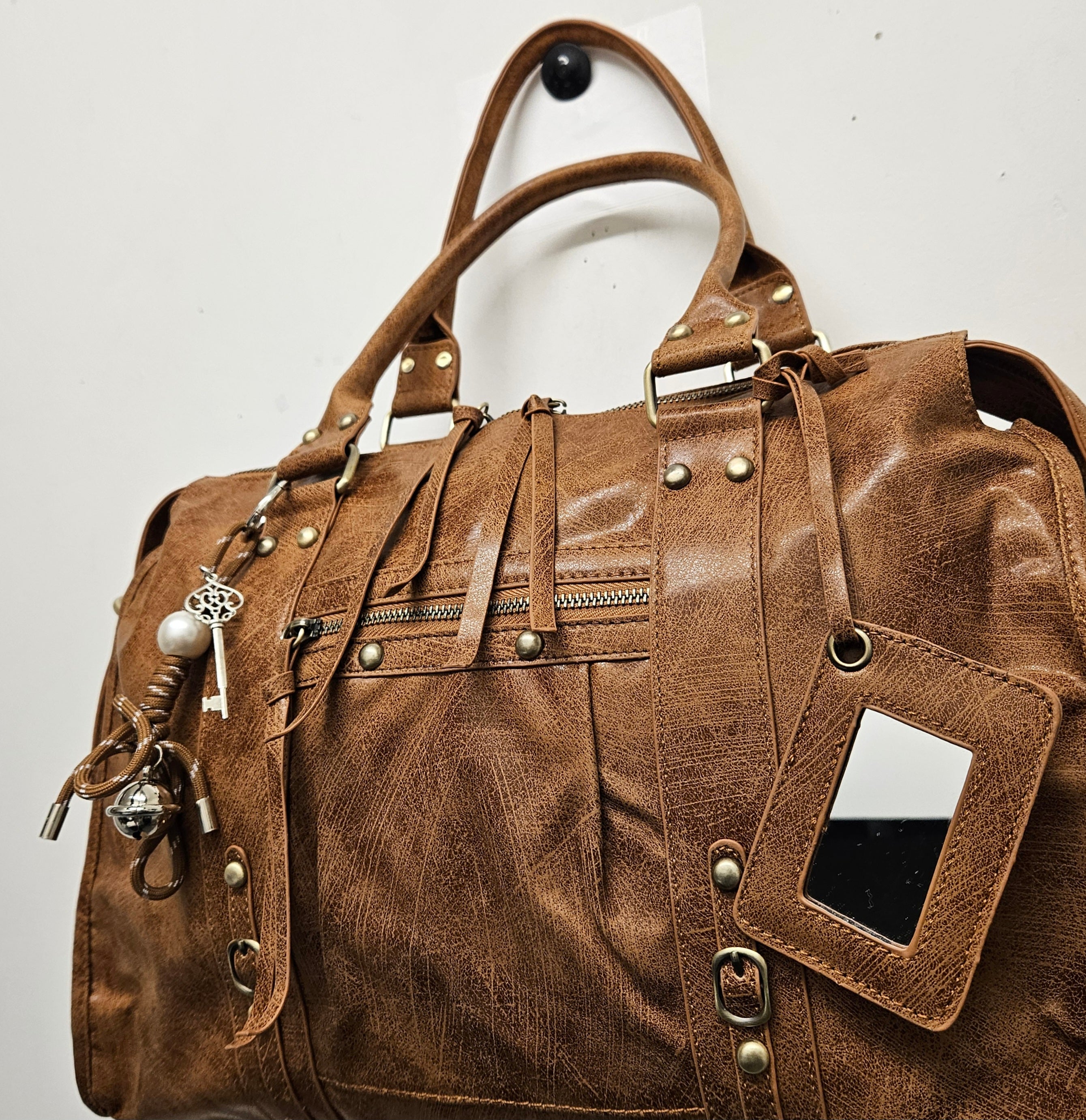 Grand Sac à main idéal pour les Cours SemiliCuir Marron Femme Grande Capacité Fourre-Tout