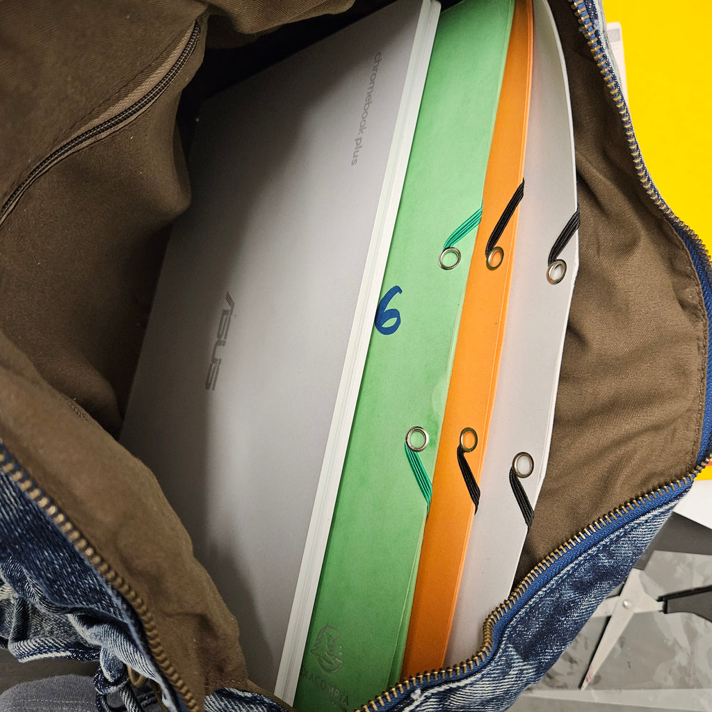 Grand Sac à main Jean idéal pour les Cours , Bureau , Travaille , Week-End , Fourre-Tout