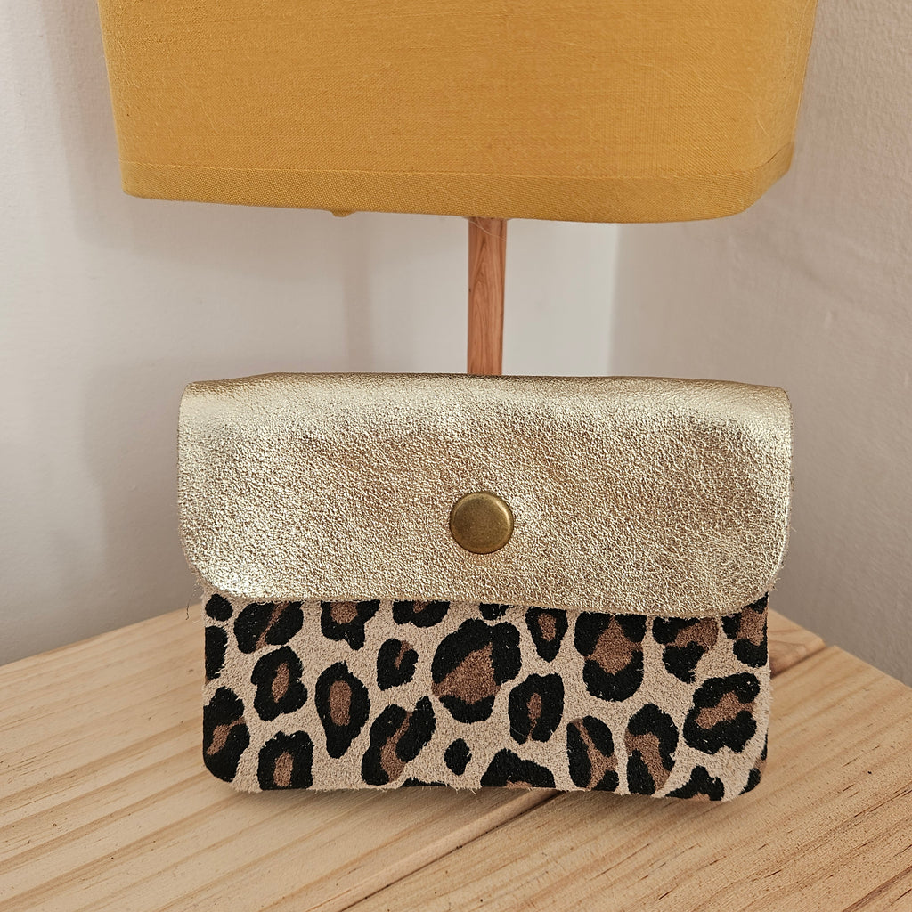 Porte monnaie 100% Cuir léopard