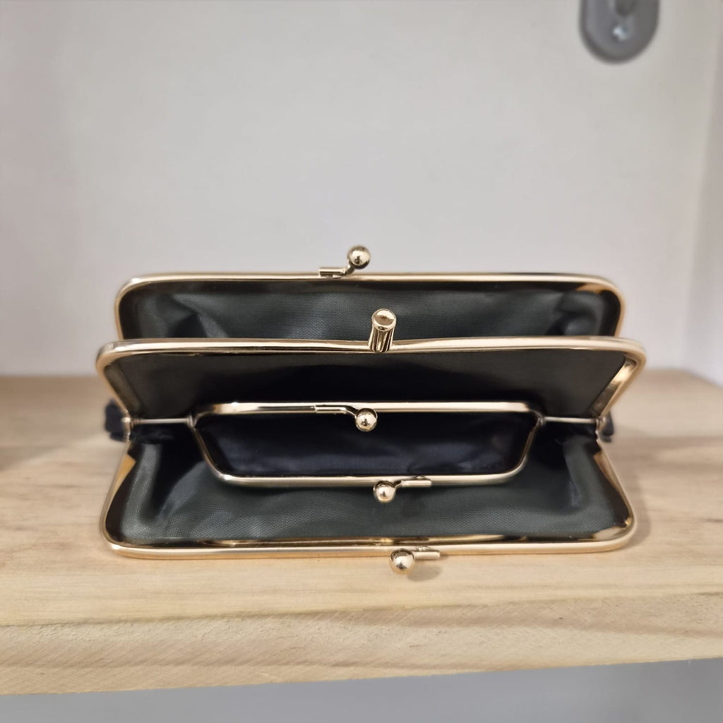 Porte monnaie Noir Vintage en Cuir